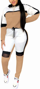 Ensemble de survêtements d'hiver pour femmes avec logo personnalisé, sweats à capuche brodés de diamants, joggers, sweat-shirt bling élastique décoré plat - Product Image 5