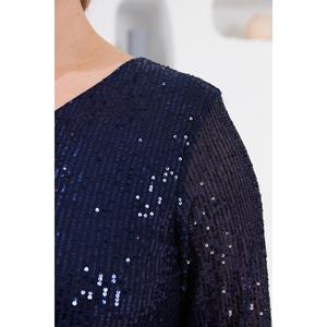 Vestido de Noche Elegante RMG, Talla Grande, con Lentejuelas, Azul Marino, Tejido de Poliéster, para Eventos Formales y Ocasiones Especiales - Product Image 3