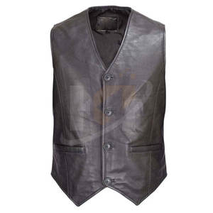 Buena calidad 100% cuero hecho moda chaleco precio razonable hombres ropa transpirable cuero chaleco en venta - Product Image 1