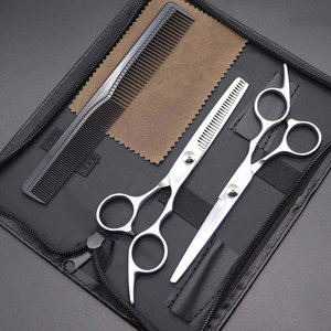 Ensemble de ciseaux de coiffeur professionnels outil de coiffure en acier inoxydable noir en gros pour la coupe de cheveux - Product Image 2