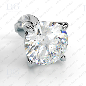 Boucles d'oreilles clous tendance en or blanc avec moissanite et diamant, 2,00 CT, sertissage Martini à 4 griffes, cadeau pour mariage, anniversaire, fête, argent - Product Image 5