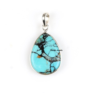 2025 Exclusive Design Women Jewelry Manufacture Tibetan Kingman Turquoise Handmade 925 Sterling Silver Pendant Silver Charms - Product Image 4