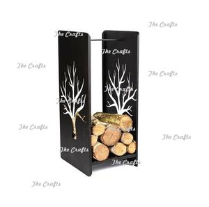 Wrought Iron Log Fireplace Rack With Premium Quality Firewood <b>Storage</b> Rack For <b>Outdoor</b> And Indoor Usage - Product Image 2