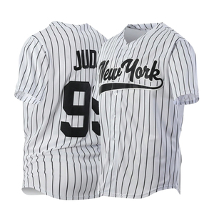 Fabrication professionnelle de maillots de baseball à manches courtes, entièrement boutonnés, taille personnalisable, col en V, pour clubs de baseball - Product Image 1