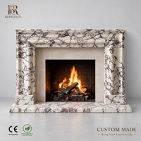 BUREELYN – Vente en gros usine : Cheminée moderne classique en marbre Calacatta Viola pour design de salon résidentiel haut de gamme
