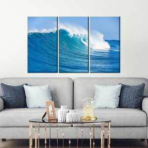 Superbe impression sur toile Vague Océanique - Décoration murale élégante, 3P : Prête à accrocher - Product Image 1
