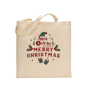 Sac fourre-tout en coton Joyeux Noël - Sacs de Noël festifs - Product Image 1