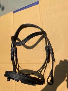 Ecuestre de cuero de calidad superior filete de caballo brida de canal vacío brazaletes de canal vacío y equipo de caballo Noseband - Product Image 2