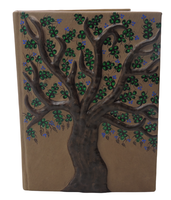 Carnet de notes A5 en cuir véritable fait main, élégant et personnalisé, avec motif feuille, idéal pour artiste, cadeau parfait