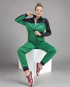 Precio de fábrica personalizado último verde/Negro mujer 2 piezas chándal conjunto a juego de longitud completa 2 piezas conjunto de mujer y chándal conjunto - Product Image 5