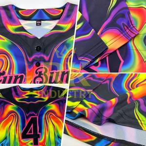 Camiseta de Béisbol Unisex para Adultos con Diseño Auténtico de Primera Calidad, Patrón 3D de Arte Fluido, 100% Poliéster, Personalizable, Ligera - Product Image 6