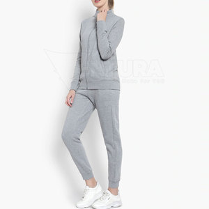 Chándal de lona con patrón sólido informal para mujer, ropa para correr de invierno con capucha, conjunto de estilo callejero recién llegado - Product Image 3