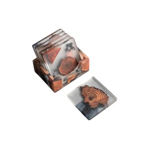 Juego de posavasos de madera personalizados con soporte, alfombrillas para bebidas resistentes al calor, fábrica OEM de Vietnam - Product Image 4