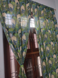 Elegante diseño personalizado Pavo Real gris Floral impreso algodón varilla bolsillo cortinas hermosa ventana Decoración Luz completa sombreado para - Product Image 3