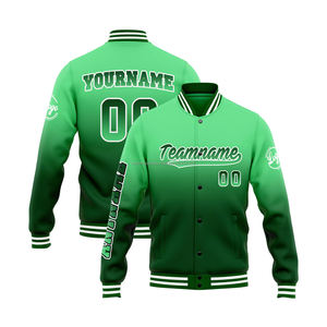 Veste universitaire noire et blanche classique personnalisée à col montant avec logo brodé sur le devant MCACVJ-141 VESTE Letterman monochrome - Product Image 1