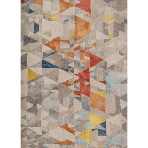 Alfombra Kavi Gris Negra de Lana y Seda de Bambú Anudada a Mano, 10 mm de Grosor, Rectangular, con Patrón Abstracto para el Hogar, Pasillo, para Adolescentes -Esk-461(Fr) - Product Image 3