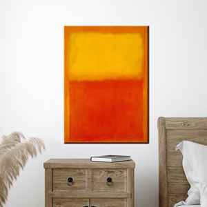 ภาพพิมพ์บนผ้าใบสไตล์รอธโกสีเหลืองส้มแบบนามธรรม ห่อหุ้มอย่างดี - Product Image 1