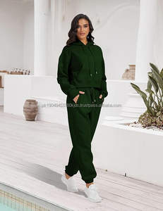 Sweatsuits for Women 2 Piece Set Crop <b>Fleece</b> Lining Hoodies Jogger Sweatpants Sweat Suits - Product Image 4