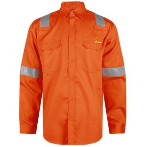 Camisetas <span class=keywords><strong>de</strong></span> Alta Visibilidad Naranja, Manga Larga, Reflectantes, Tipo Polo, Resistentes al Fuego, <span class=keywords><strong>Ropa</strong></span> <span class=keywords><strong>de</strong></span> Trabajo FR para Construcción - Product Image 1