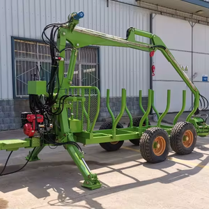 Mini NEW Diesel Timber Trailer Logging <b>Carrier</b> Dump Wood <b>Log</b> Trailer with Crane Loader Forestry Machinery - Product Image 2