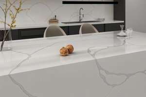 Custom Kitchen Bathroom Vanity <b>Tops</b> Artificial Quartz Countertops Eco-Friendly Non-Toxic 1 Year Warranty Carrara Calacata Prefab - Product Image 1