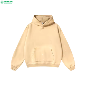 OEM Custom Unisex Vintage Distressed Acid Washed Pullover <b>Hoodie</b> Heavy Weight Thermal No <b>String</b> Pocket Faded Style French 6XL - Product Image 3