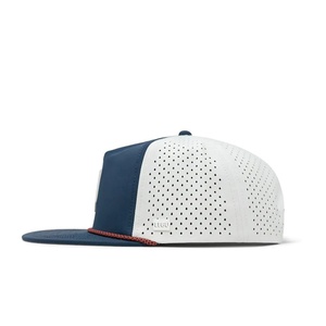 Top Selling 2026 <b>Waterproof</b> Golf <b>Hat</b> 5 Panel Performance Golf Cap Custom Rubber Patch Embroidery Logo Snapback InjaeVina Vietnam - Product Image 6