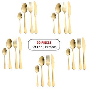 Ensemble de couverts de mariage en or et argent, vente en gros, haute qualité, en acier inoxydable réutilisable, pour cadeaux - Product Image 3