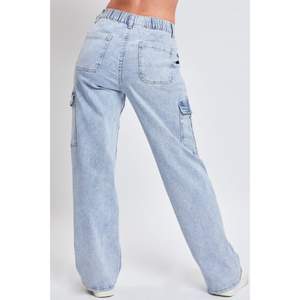 Jeans Cargo de Mezclilla Y2K de Lujo con Bordado Plateado Azul Hielo, 6 Bolsillos, Tela Suave y Elástica, Cintura Alta, Corte Relajado, Ecológicos - Product Image 5