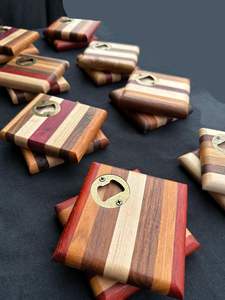 Ensemble de sous-verres en résine de qualité avec effet océan Dessous de verre décoratifs carrés et ronds en résine époxy par Craftsy Home - Product Image 2