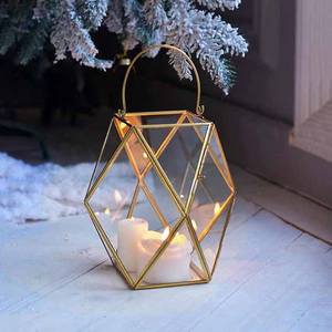 Bougeoir décoratif de mariage de forme géométrique de nouveau Style avec des prix de gros bougeoir de taille personnalisée en or fini - Product Image 2