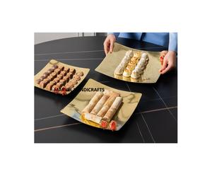 FOURNITURES DE FESTIVE ET DE FÊTE PLATEAU DE SERVICE ARTISANAT EN MÉTAL PLATEAU DE RAMADAN POUR EID RAMADAN CADEAU Ustensiles de cuisine PLATS DE SERVICE GOLFE - Product Image 1