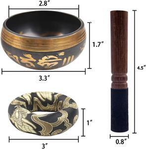 Vente chaude bol chantant tibétain qualité supérieure méditation Yoga thérapie sonore martelé bouddhiste chant Chakra bol avec des bâtons - Product Image 6