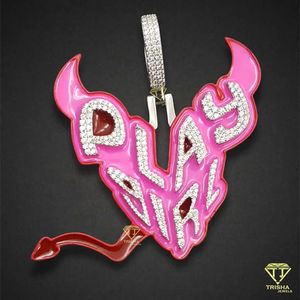 Colgante de corazón Hip Hop Iced Out VVS Lab Grown Diamond Colgante de diamante personalizado Colgante de Plata de Ley 925 personalizado - Product Image 3