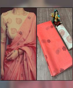 Sari rojo para una declaración ardiente y apasionada, Sari de lino de uso diario de lujo con adornos de mano - Product Image 3