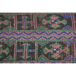 Turkish 1.6x10.7 ft Rug, <b>Runner</b> Vintage Rug, <b>Red</b> Bordered Wool Rug - Product Image 4