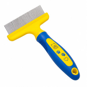 Yellow Blue Pet Grooming Comb Stainless Steel Teeth Cat Dog Hair Care Manual Tool - Product Image 5