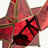 Portavelas Decorativo de Metal y Vidrio con Forma de Estrella, Estilo Marroquí, Hecho a Mano, Resistente al Calor, Ligero, de Alta Calidad, Elegante Decoración para el Hogar
