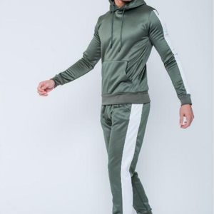 Conjunto Deportivo Personalizado para Hombre con Sudadera con Cremallera y Pantalones Deportivos Super Ajustados, Transpirables, 100% Algodón, para Invierno, Talla Grande - Product Image 3