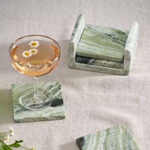 Trusted Manufacturer <b>Marble</b> <b>Coaster</b> Set With Artistic Finish Perfect For Country Style Homes And Traditional Kitchen - Product Image 1