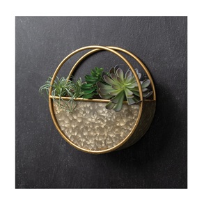 Juego de macetas galvanizadas para colgar en la pared, macetas rústicas decorativas interiores de estilo bohemio con forma <span class=keywords><strong>triangular</strong></span>, patrón abstracto - Product Image 2