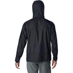 2025 New Arrival Men's <b>Windbreaker</b> Jacket With Removable Hood Breathable Fabric Solid <b>Black</b> Color Zippers Style Rain Jacket - Product Image 2