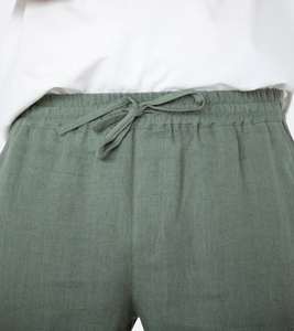 <b>Men's</b> Custom Mid Waist Cotton <b>Shorts</b> Breathable Cargo Side Pockets Solid <b>Pattern</b> Knitted Weaving Drawstring Casual OEM Service - Product Image 3