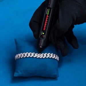 Top Exclusivo 10K Oro blanco 8MM Moissanite Diamond Hip Hop Pulsera cubana para joyería - Product Image 4