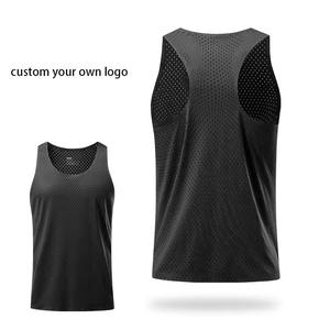 Débardeur de gymnastique de haute qualité à séchage rapide pour hommes avec logo personnalisé Design décontracté extensible Polyester Spandex tissu tricoté disponible - Product Image 3