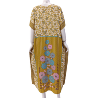 Baju tidur wanita Kaftan leher V, baju tidur ukuran Plus, Rayon halus lembut nyaman pola Batik leher V kasual kualitas tinggi