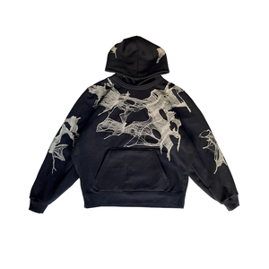 Fabricants de vêtements OEM, sweat-shirt à capuche unisexe en coton lourd personnalisé, streetwear, double couche, à carreaux, sweat-shirt de haute qualité - Product Image 1