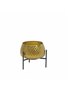 Maceta de metal dorado con soporte para restaurante, hotel, decoración del hogar al mejor precio de la India - Product Image 4