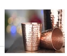 Gobelet classique 100% cuivre pur, écologique, anti-fuite, résistant à la chaleur, design martelé, pour les fêtes, la salle de sport, les voyages, l'ayurveda - Product Image 6