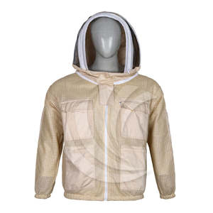 Veste d'apiculteur unisexe beige à 3 couches ventilée, voile de protection élevée pour une utilisation en quatre saisons, fabricant en gros - Product Image 1